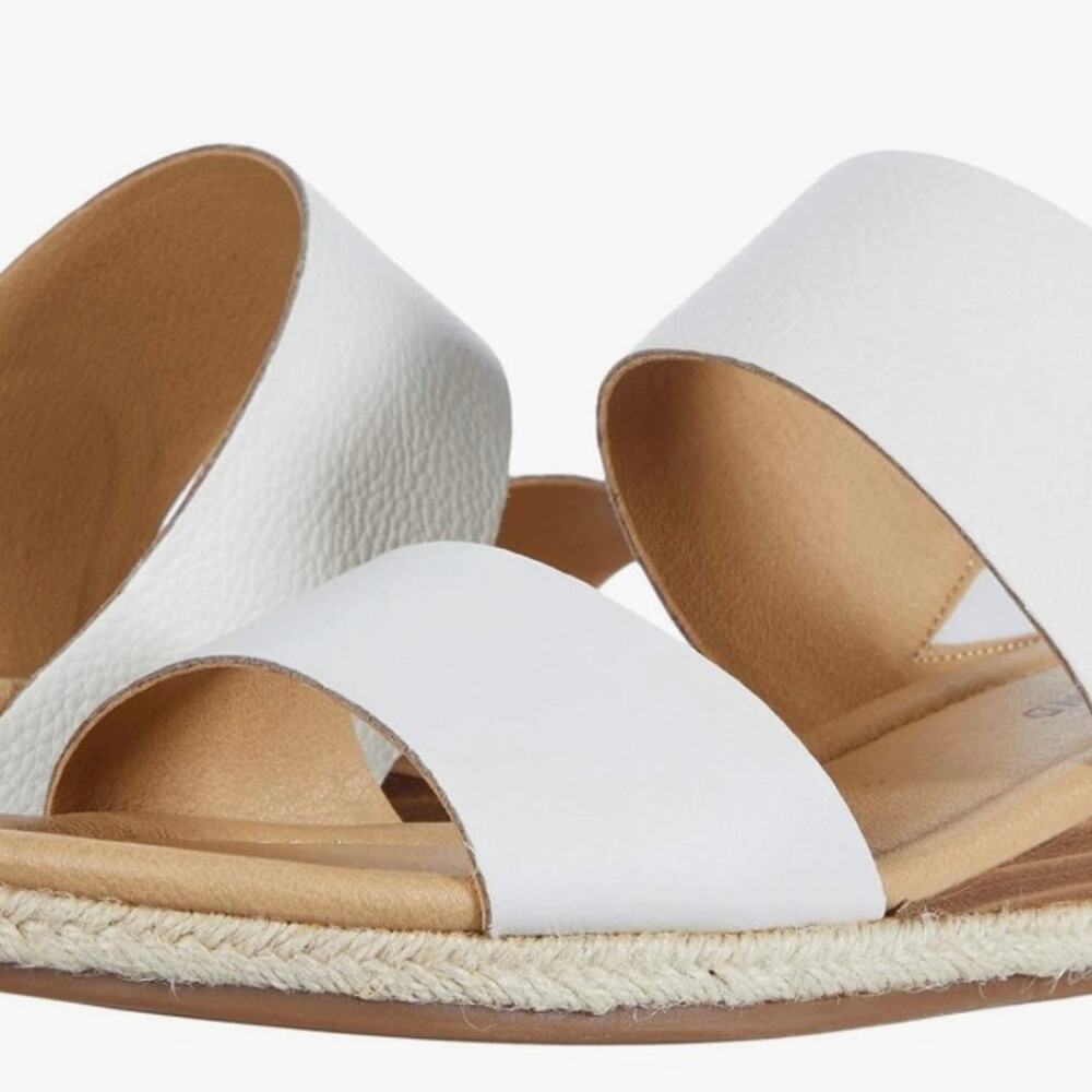 Lucky Brand Wyntor 7.5 White Leather Wedge Sandals